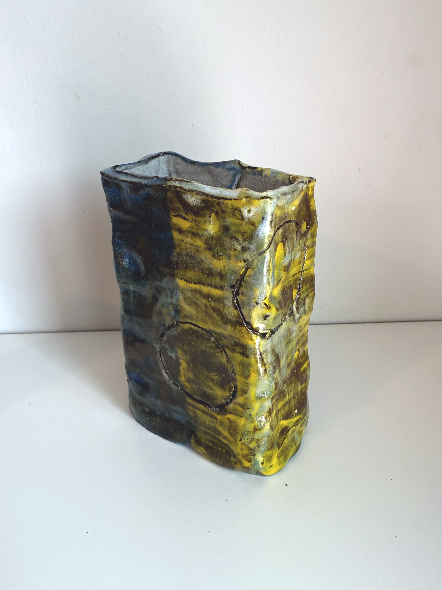 Yellow and Blue Pot